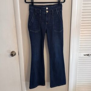 Kut from the Cloth‎ Womens Stella High Waist Trouser Flare Dark Denim SZ 4